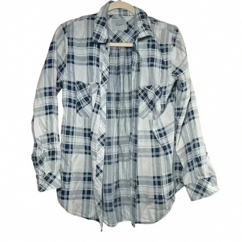 Cubavera Men's Checkered Shirt in Navy and White